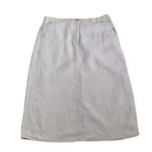 L.L. Bean vintage beige 100% linen midi skirt